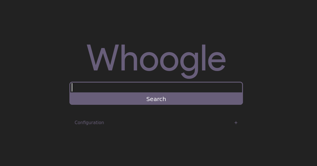 Whoogle, privacy respecting search on docker