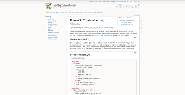 DocuWiki on a Turnkey Linux LXD container, now on docker.